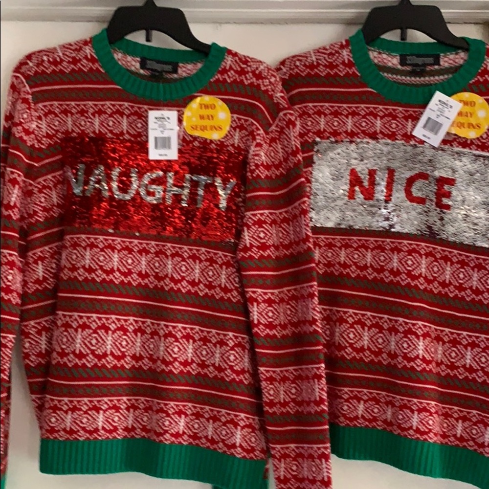 Christmas ugly sweater naughty nice medium